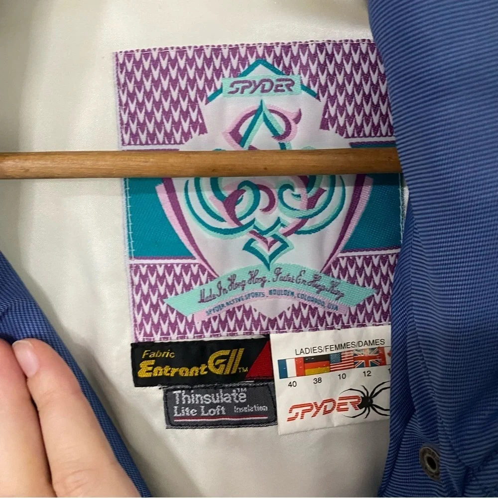 [Spyder] RARE Vintage 80s Blue, Green & Pink Winter Ski Jacket